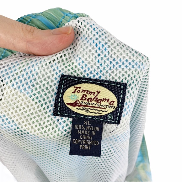 TOMMY BAHAMA Green Blue Palm Tree Swim Trunks XL - Picture 5 of 5